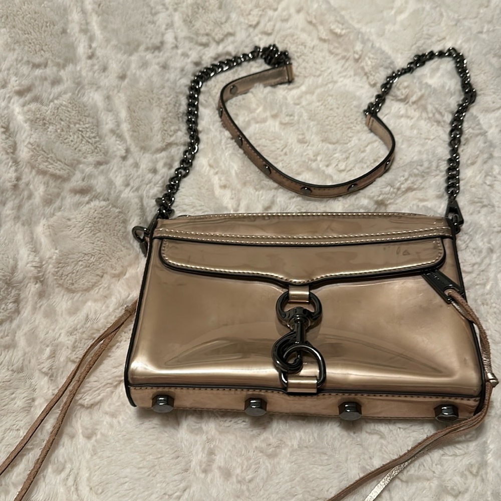 Rebecca Minkoff crossbody with slight metallic tone